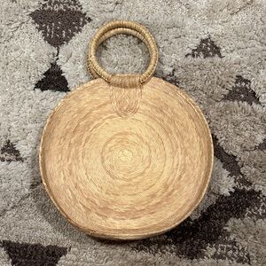 Round Woven Straw Handbag